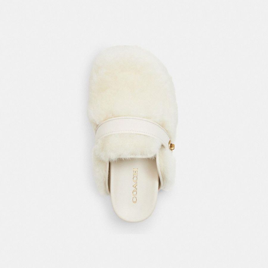 Mocassins COACH Blake Clog Feminino Bege | 34196HLOE
