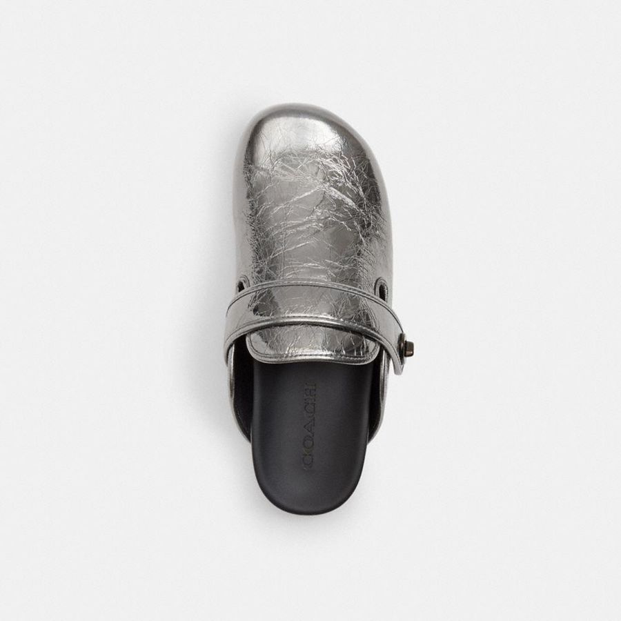 Mocassins COACH Blake Clog Feminino Prateadas | 74126RDCY