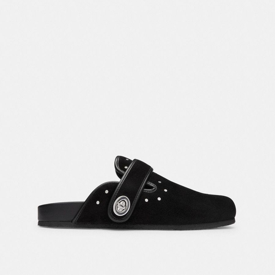 Mocassins COACH Blake Clog With Rivets Feminino Pretas | 19354DHYL