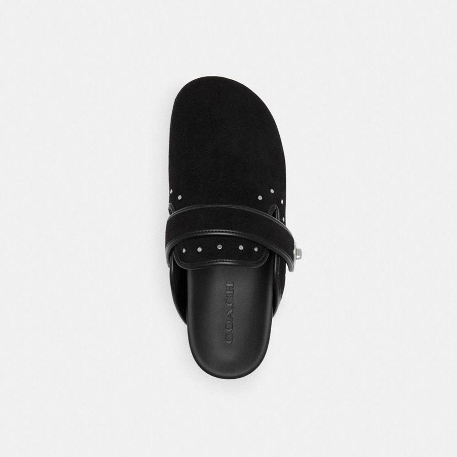 Mocassins COACH Blake Clog With Rivets Feminino Pretas | 19354DHYL