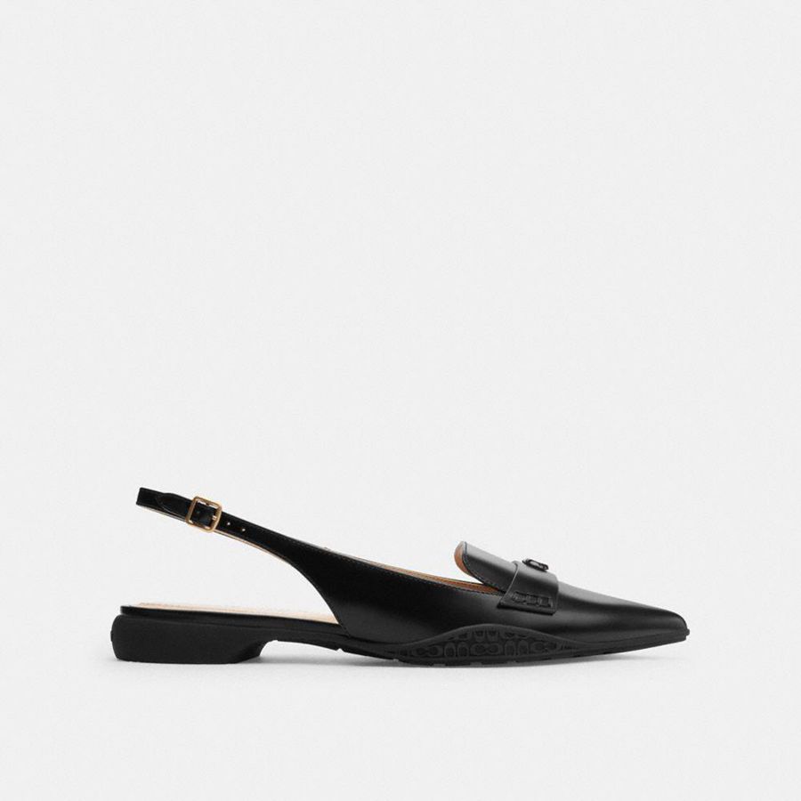 Mocassins COACH Carrie Skimmer Feminino Pretas | 35419GOPZ