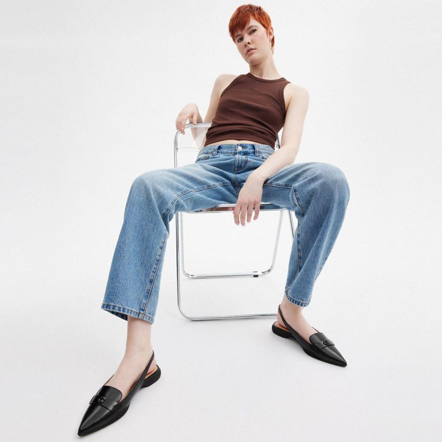 Mocassins COACH Carrie Skimmer Feminino Pretas | 35419GOPZ