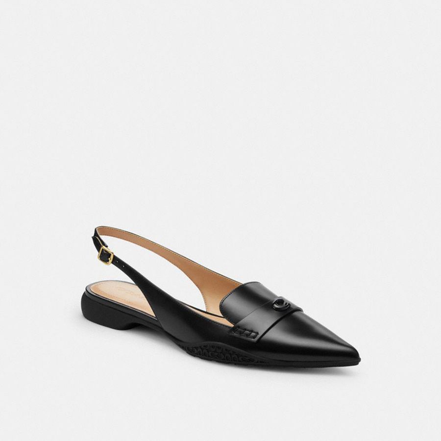 Mocassins COACH Carrie Skimmer Feminino Pretas | 35419GOPZ