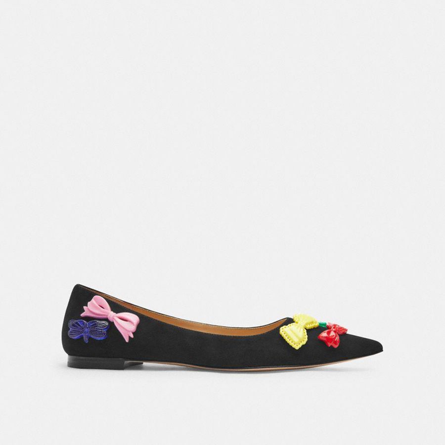 Mocassins COACH Daphne Flat Feminino Pretas | 29847ITQZ