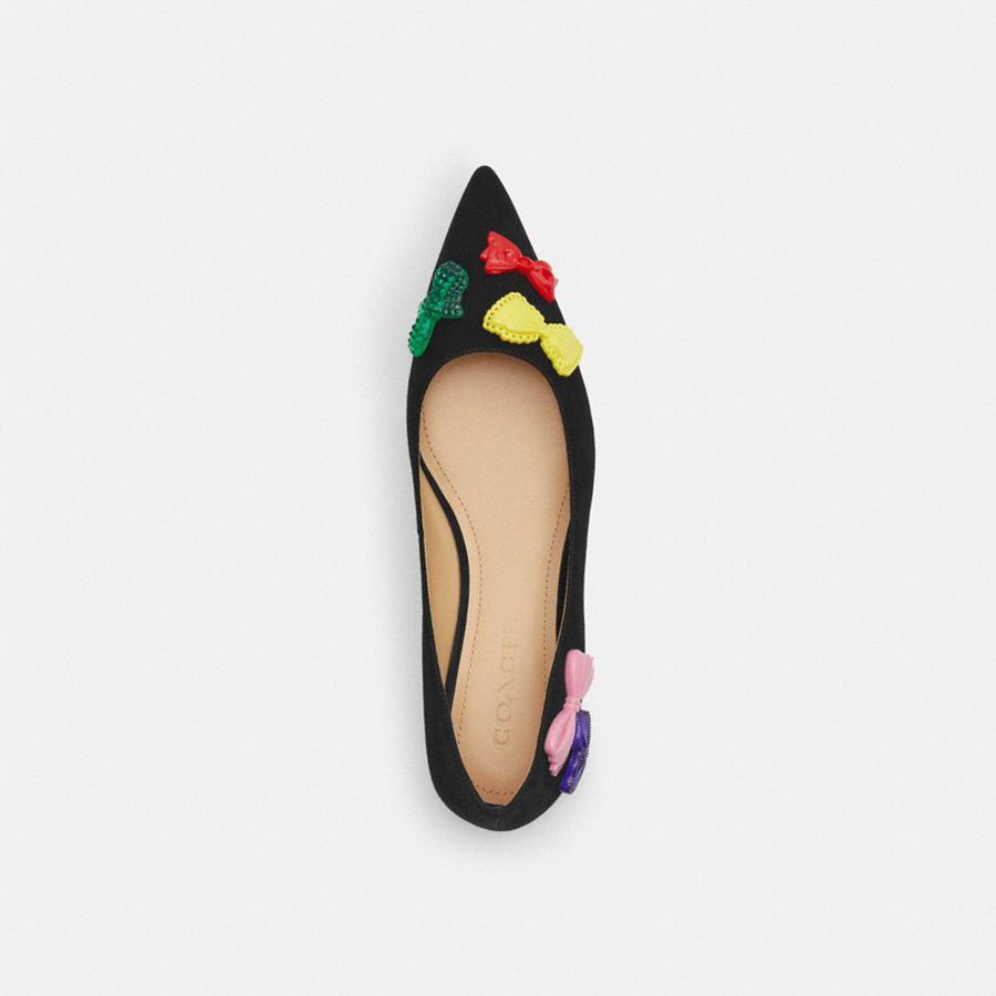 Mocassins COACH Daphne Flat Feminino Pretas | 29847ITQZ