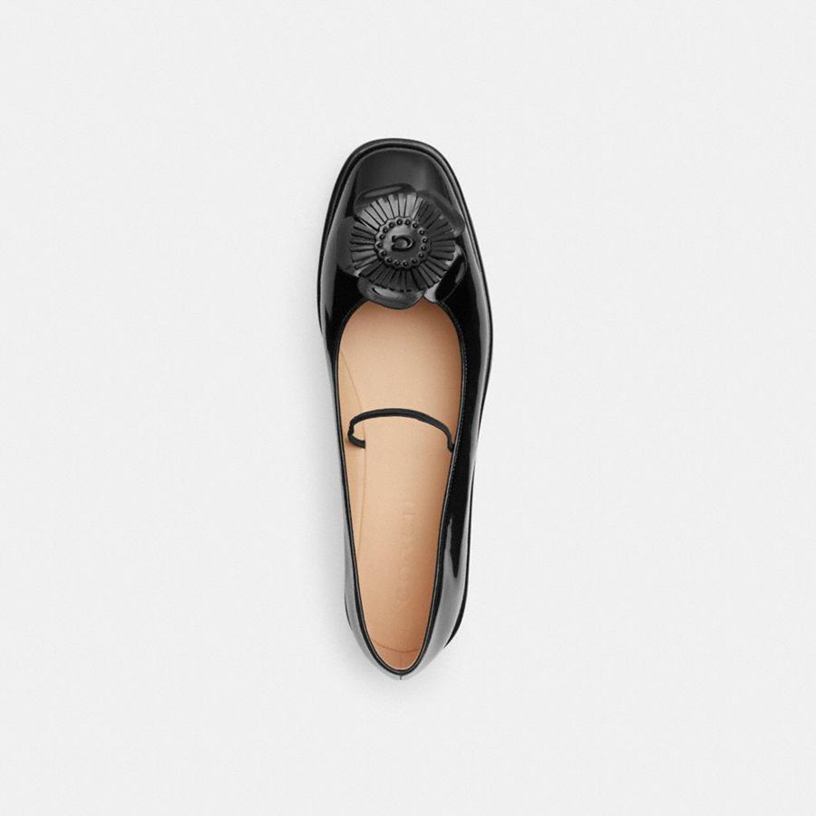 Mocassins COACH Elaina Ballet Feminino Pretas | 29735UAMT