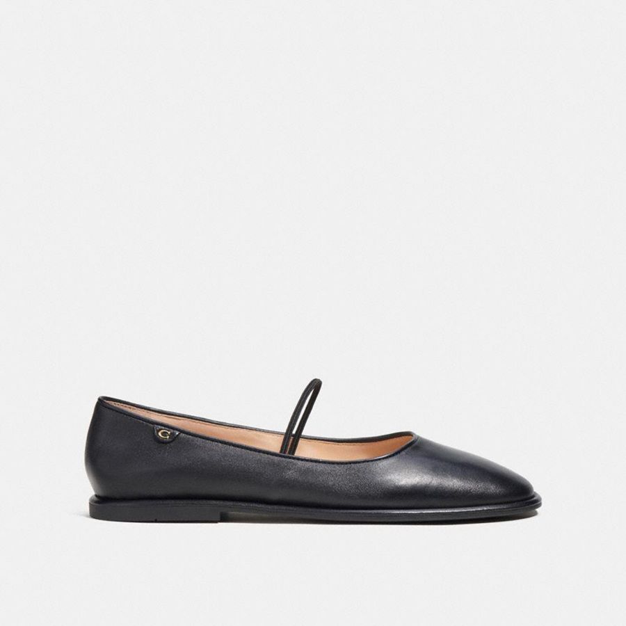 Mocassins COACH Emilia Mary Jane Feminino Pretas | 37104BCEZ