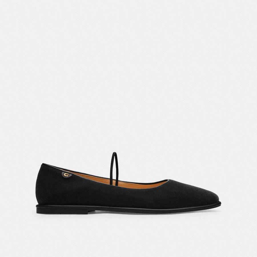 Mocassins COACH Emilia Mary Jane Feminino Pretas | 81394QYVU