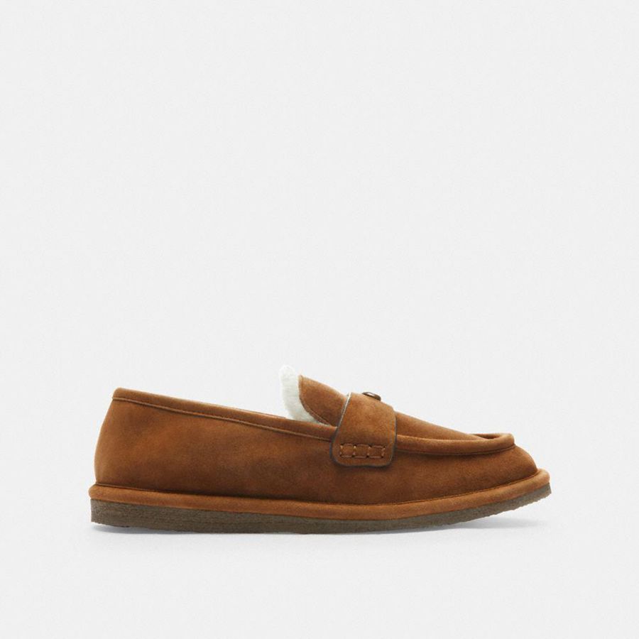 Mocassins COACH Forest Slipper Feminino Marrom | 80541RZJN