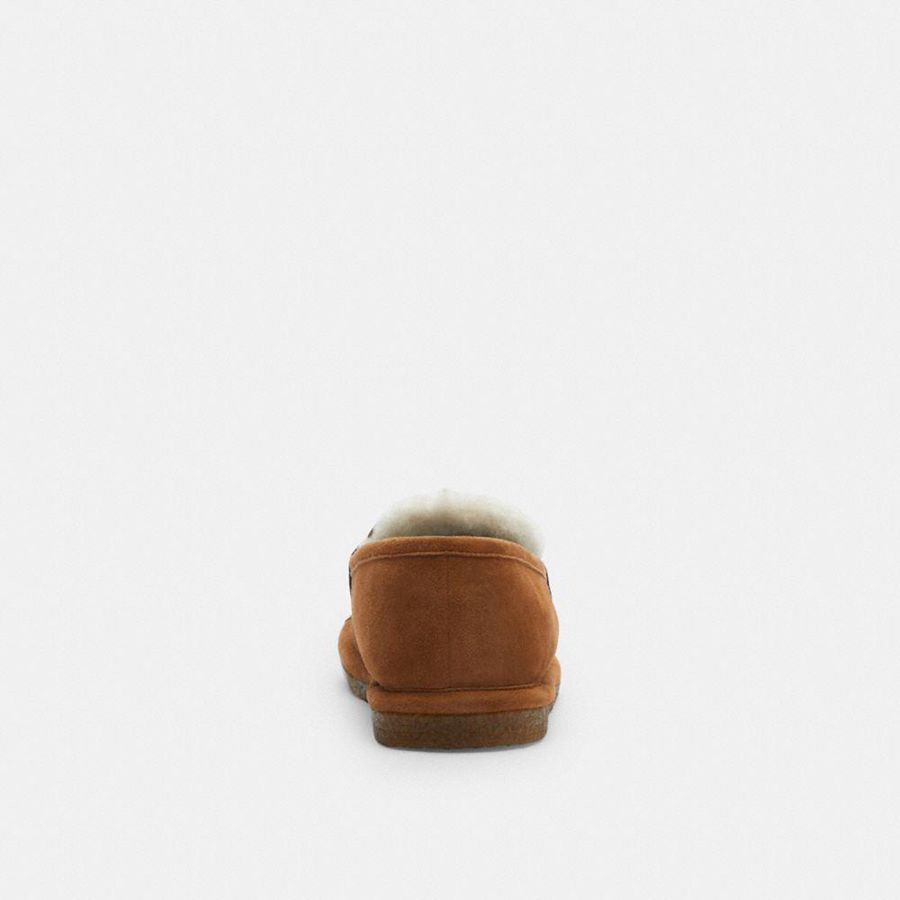 Mocassins COACH Forest Slipper Feminino Marrom | 80541RZJN