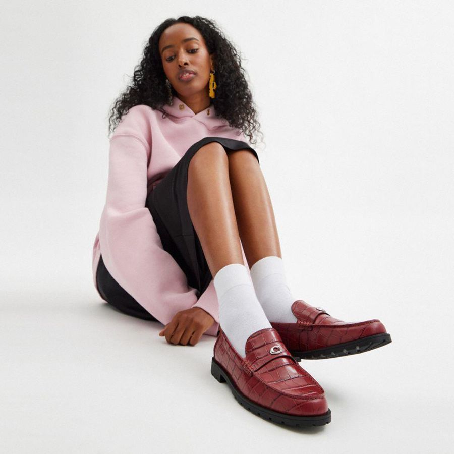 Mocassins COACH Jocelyn Feminino Bordeaux | 81672QSHZ