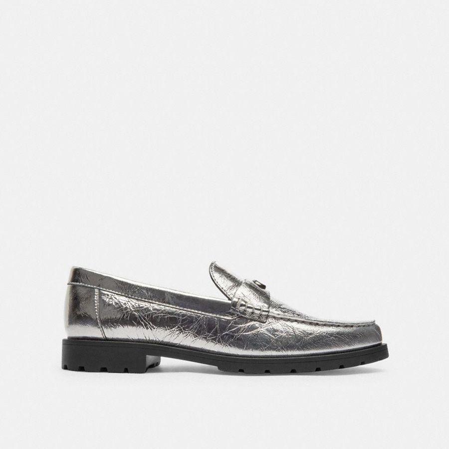 Mocassins COACH Jocelyn Feminino Prateadas | 51034YESK