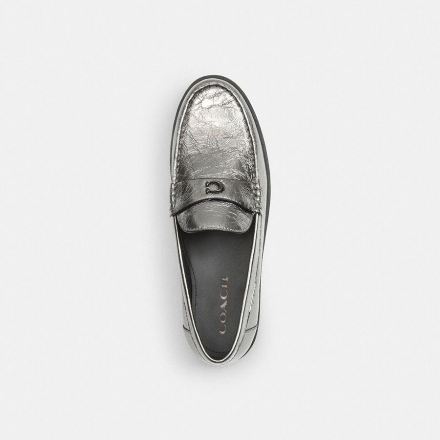 Mocassins COACH Jocelyn Feminino Prateadas | 51034YESK