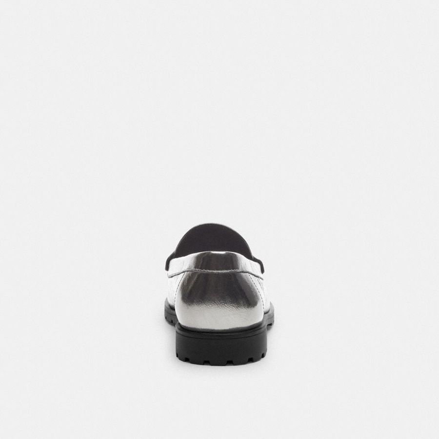 Mocassins COACH Jocelyn Feminino Prateadas | 51034YESK