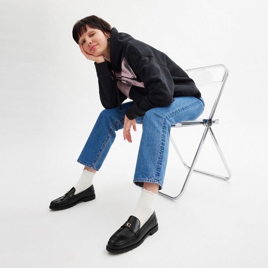 Mocassins COACH Jocelyn Feminino Pretas | 48617BUCE
