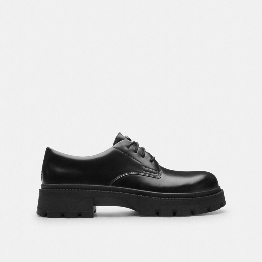 Mocassins COACH Jonathan Derby Masculino Pretas | 84613TMHY