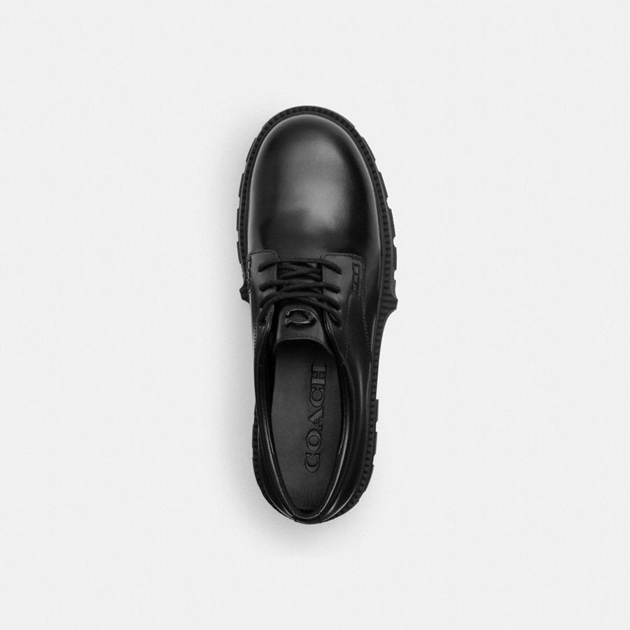 Mocassins COACH Jonathan Derby Masculino Pretas | 84613TMHY