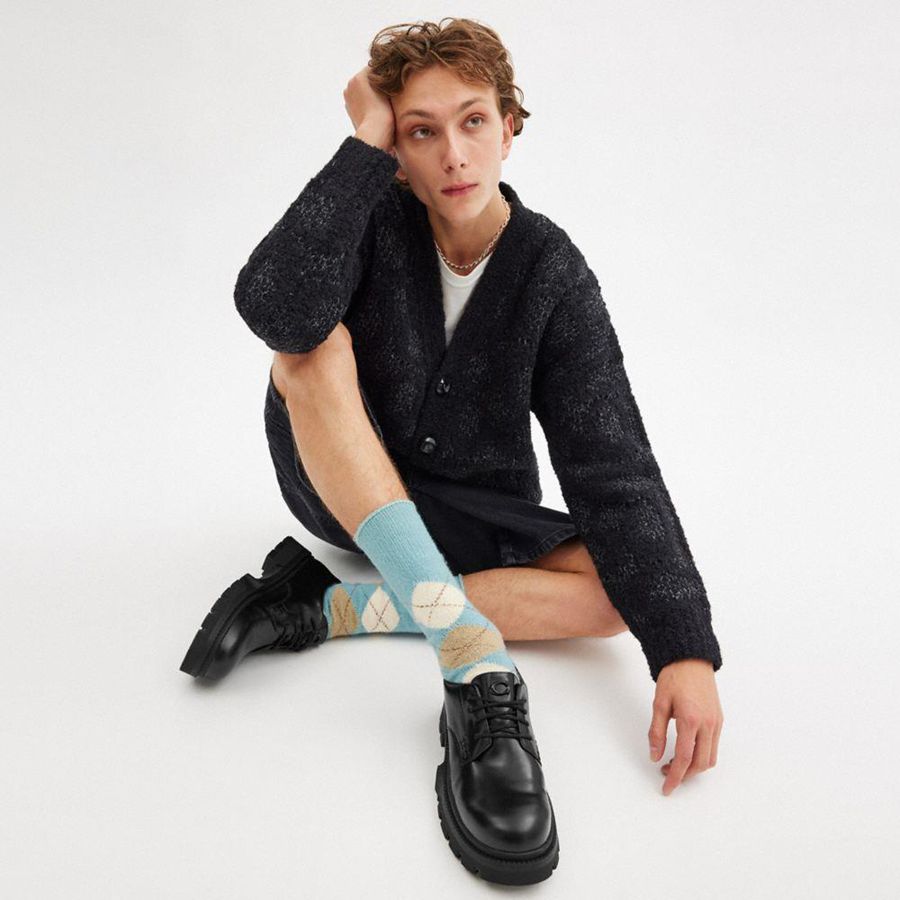 Mocassins COACH Jonathan Derby Masculino Pretas | 84613TMHY