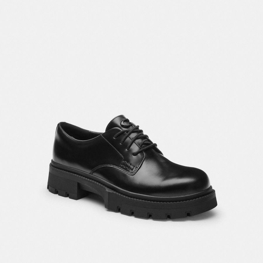 Mocassins COACH Jonathan Derby Masculino Pretas | 84613TMHY