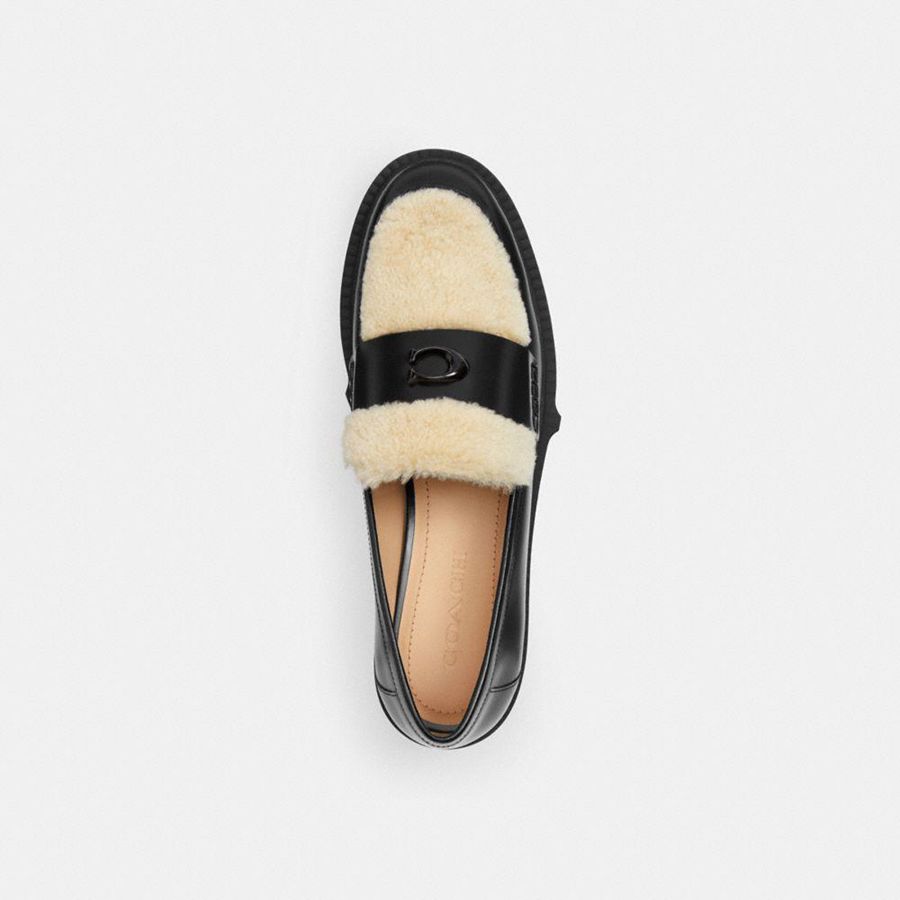 Mocassins COACH Leah Feminino Pretas | 12406CXQV
