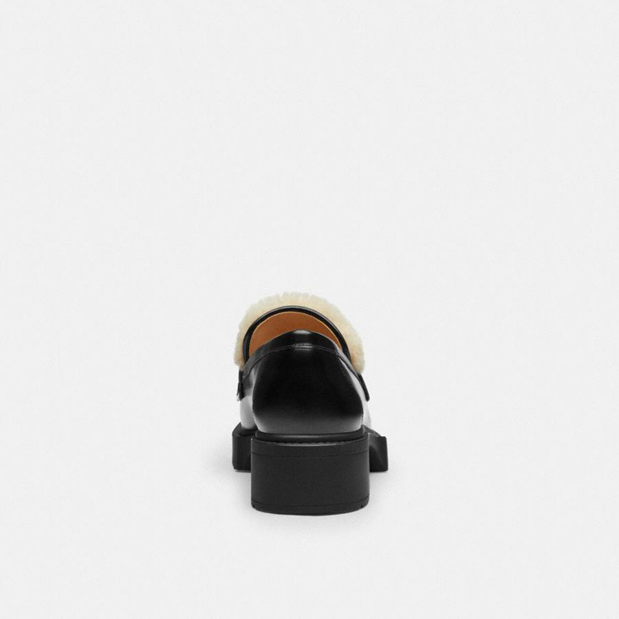Mocassins COACH Leah Feminino Pretas | 12406CXQV