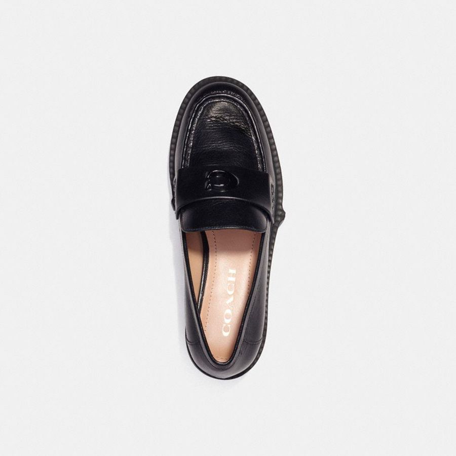 Mocassins COACH Leah Feminino Pretas | 26481OYNG