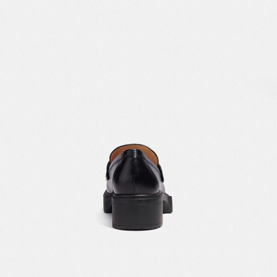 Mocassins COACH Leah Feminino Pretas | 26481OYNG