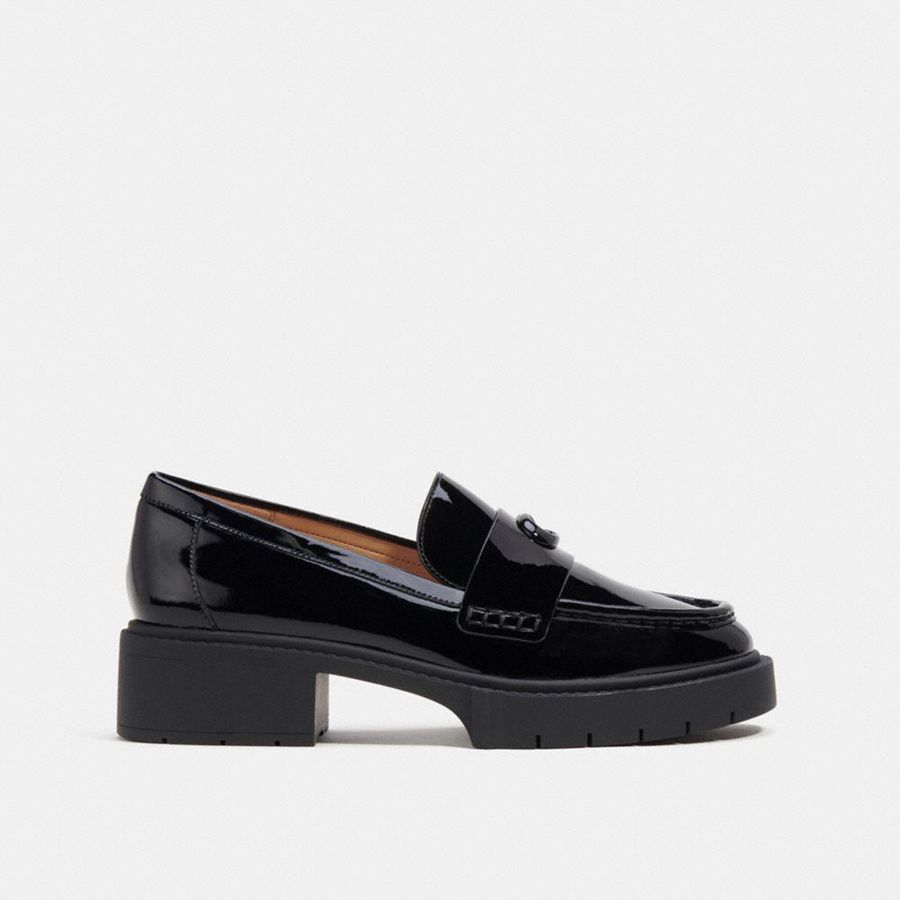 Mocassins COACH Leah Feminino Pretas | 27146FWGY