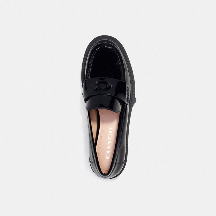 Mocassins COACH Leah Feminino Pretas | 27146FWGY