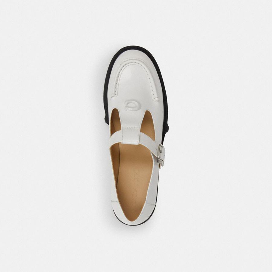Mocassins COACH Liv Mary Jane Feminino Branco | 17956YAXB