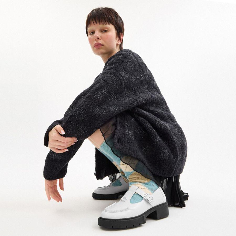 Mocassins COACH Liv Mary Jane Feminino Branco | 17956YAXB