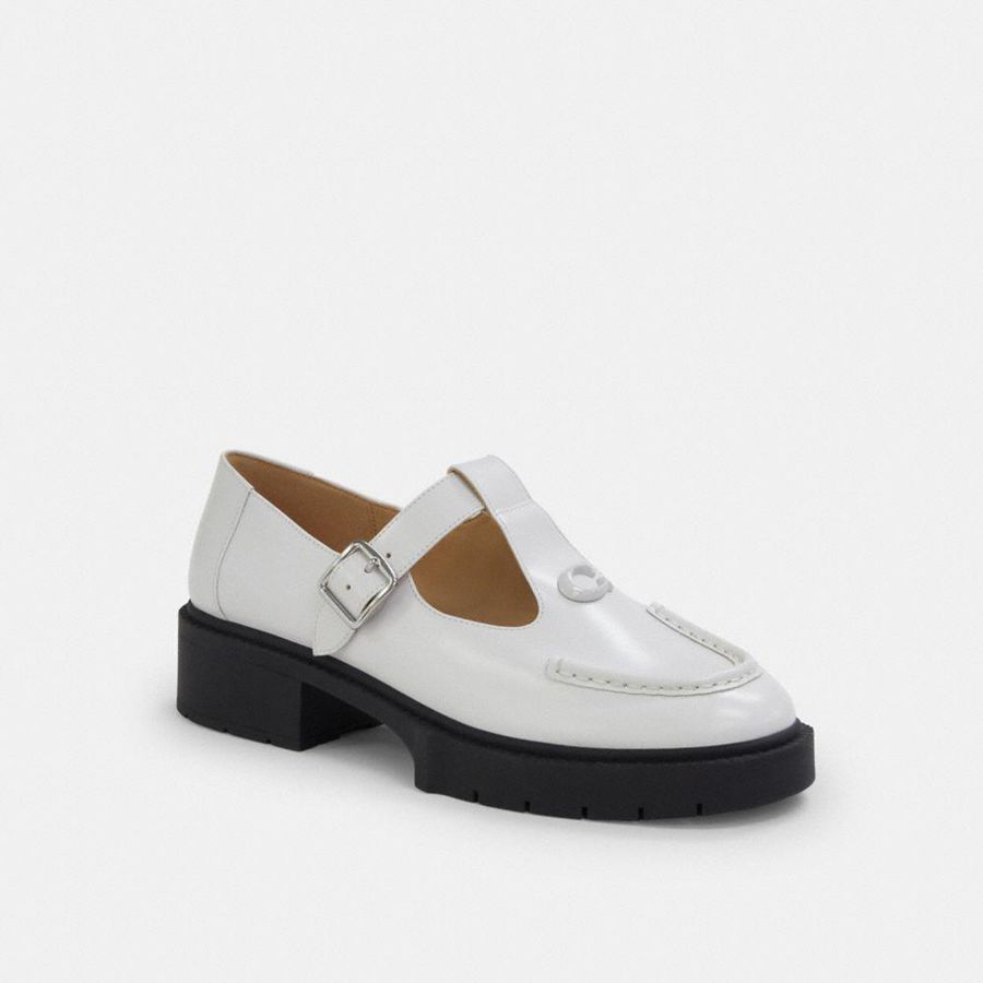 Mocassins COACH Liv Mary Jane Feminino Branco | 17956YAXB