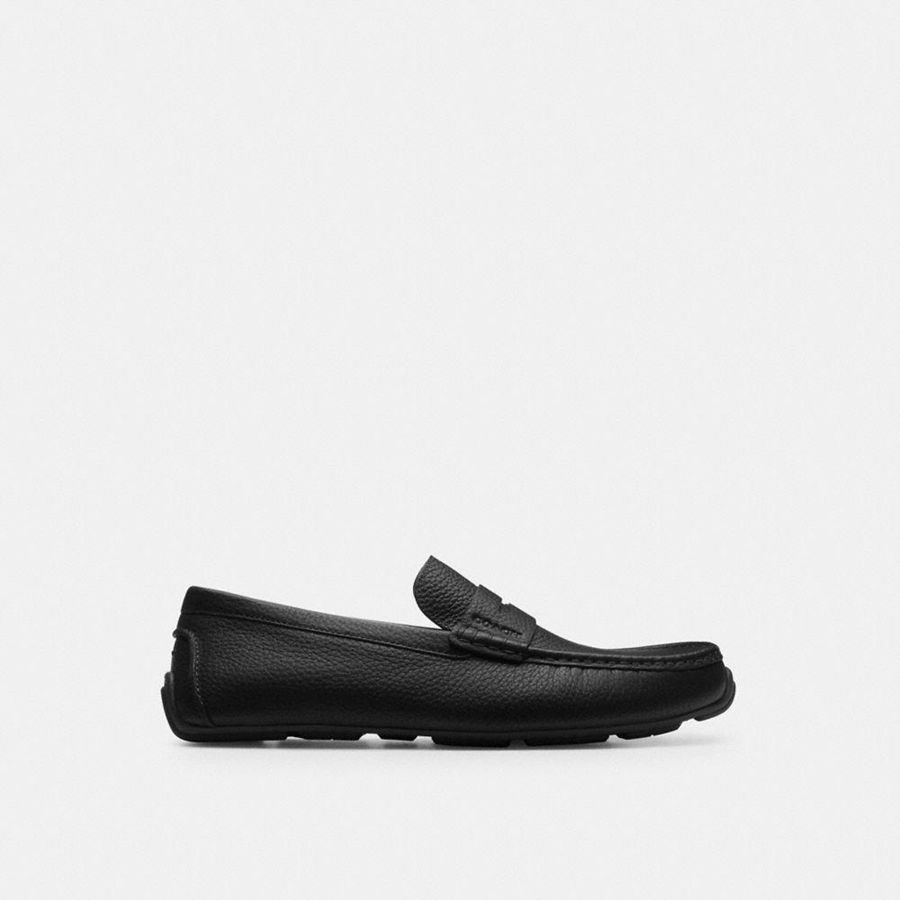 Mocassins COACH Luca Driver Masculino Pretas | 50721LKVB