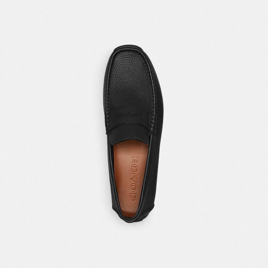Mocassins COACH Luca Driver Masculino Pretas | 50721LKVB