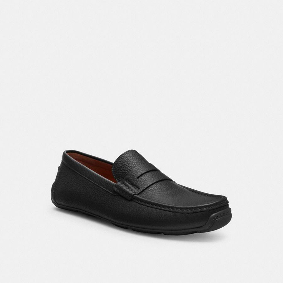 Mocassins COACH Luca Driver Masculino Pretas | 50721LKVB