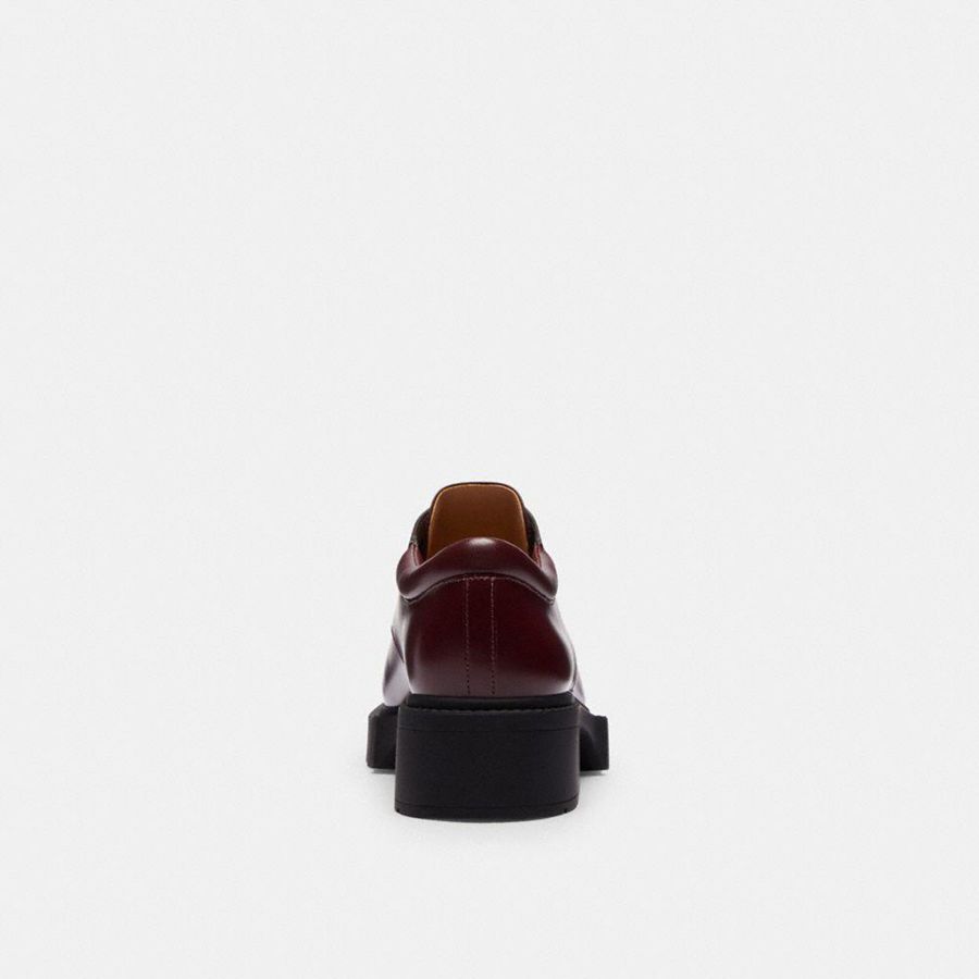 Mocassins COACH Lyla Derby Feminino Bordeaux | 50623XLVN