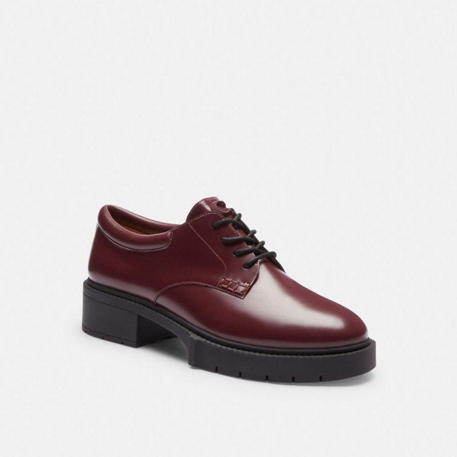 Mocassins COACH Lyla Derby Feminino Bordeaux | 50623XLVN