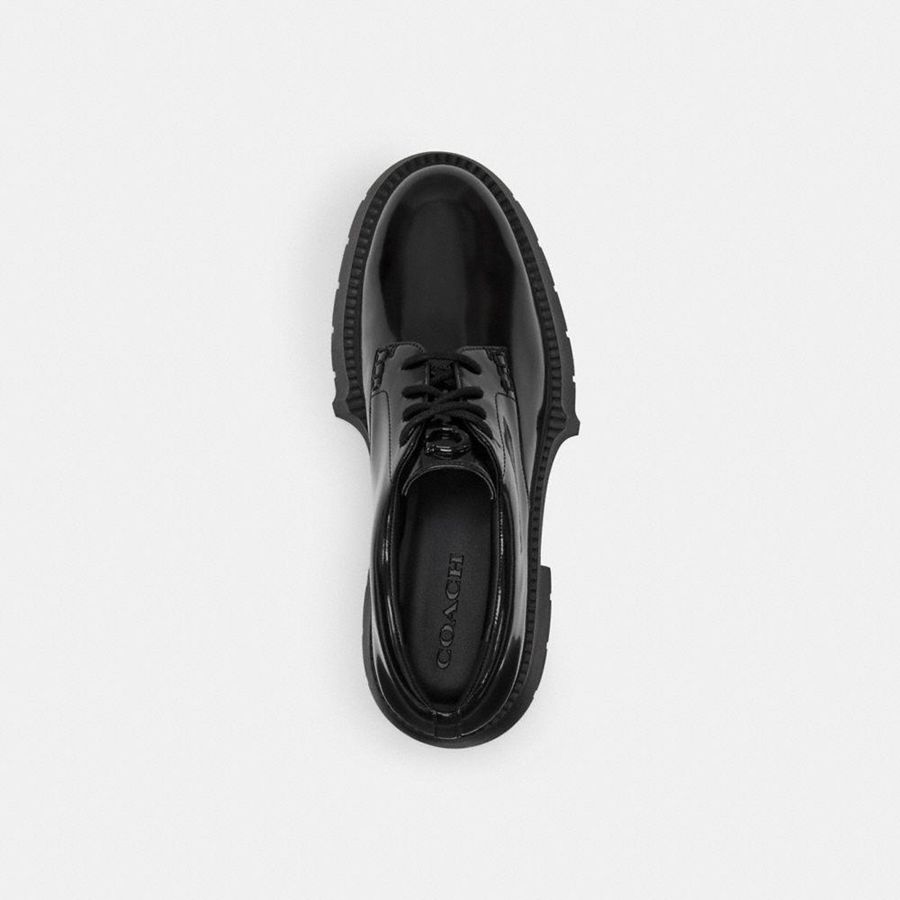 Mocassins COACH Lyla Platform Derby Feminino Pretas | 98371OMVG
