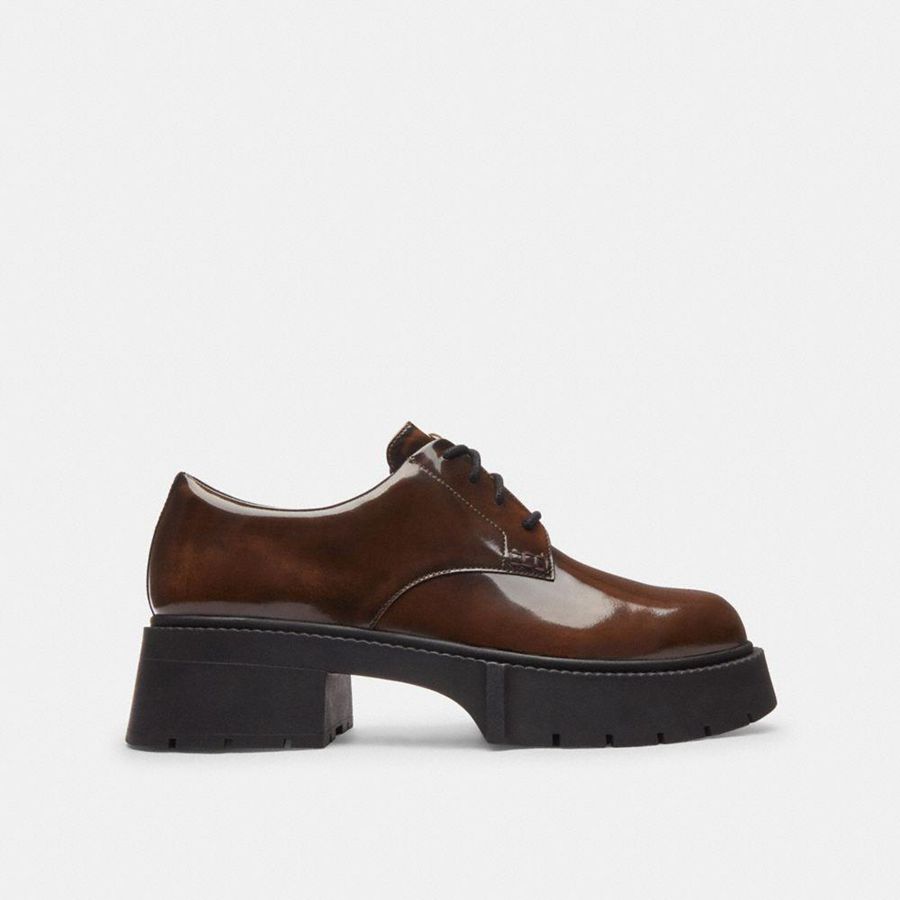 Mocassins COACH Lyla Platform Derby Feminino Marrom | 20841XSLP