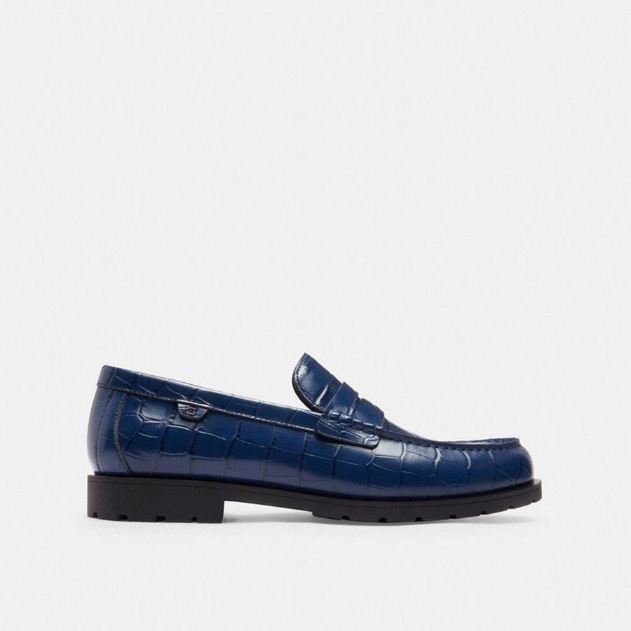 Mocassins COACH Reagan Masculino Azuis | 27389TVOS