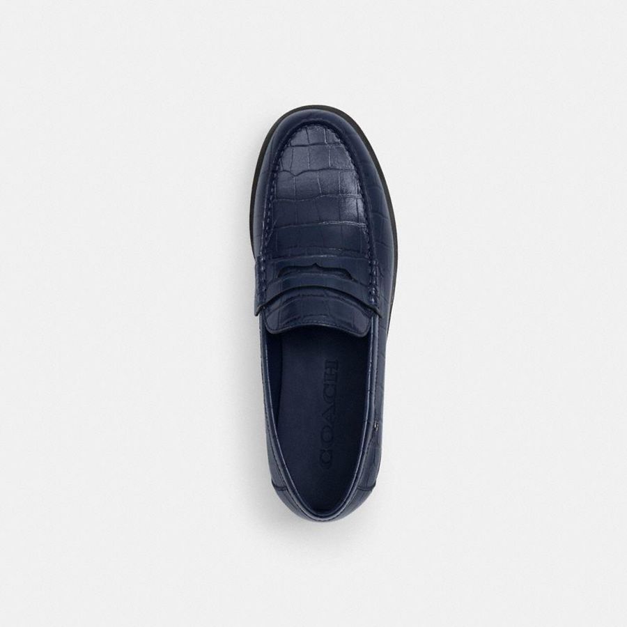 Mocassins COACH Reagan Masculino Azuis | 27389TVOS