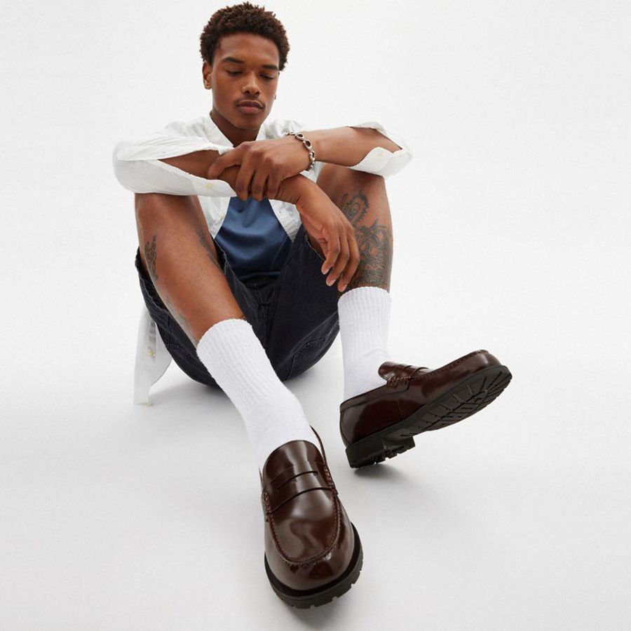 Mocassins COACH Reagan Masculino Marrom | 08234XNDP