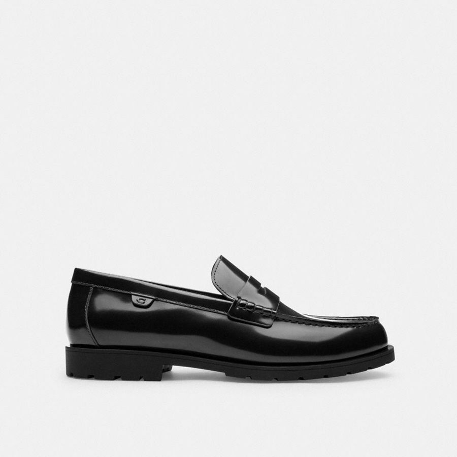 Mocassins COACH Reagan Masculino Pretas | 09437LACU