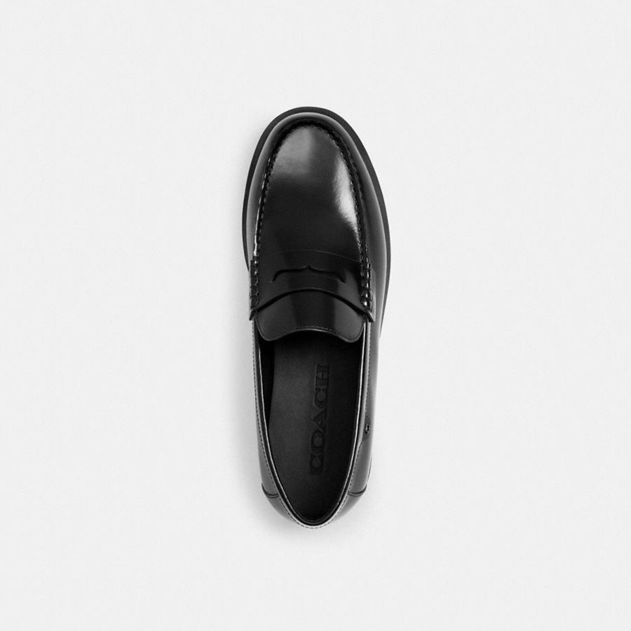 Mocassins COACH Reagan Masculino Pretas | 09437LACU