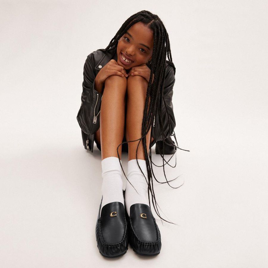 Mocassins COACH Ronnie Feminino Pretas | 50147TQIJ