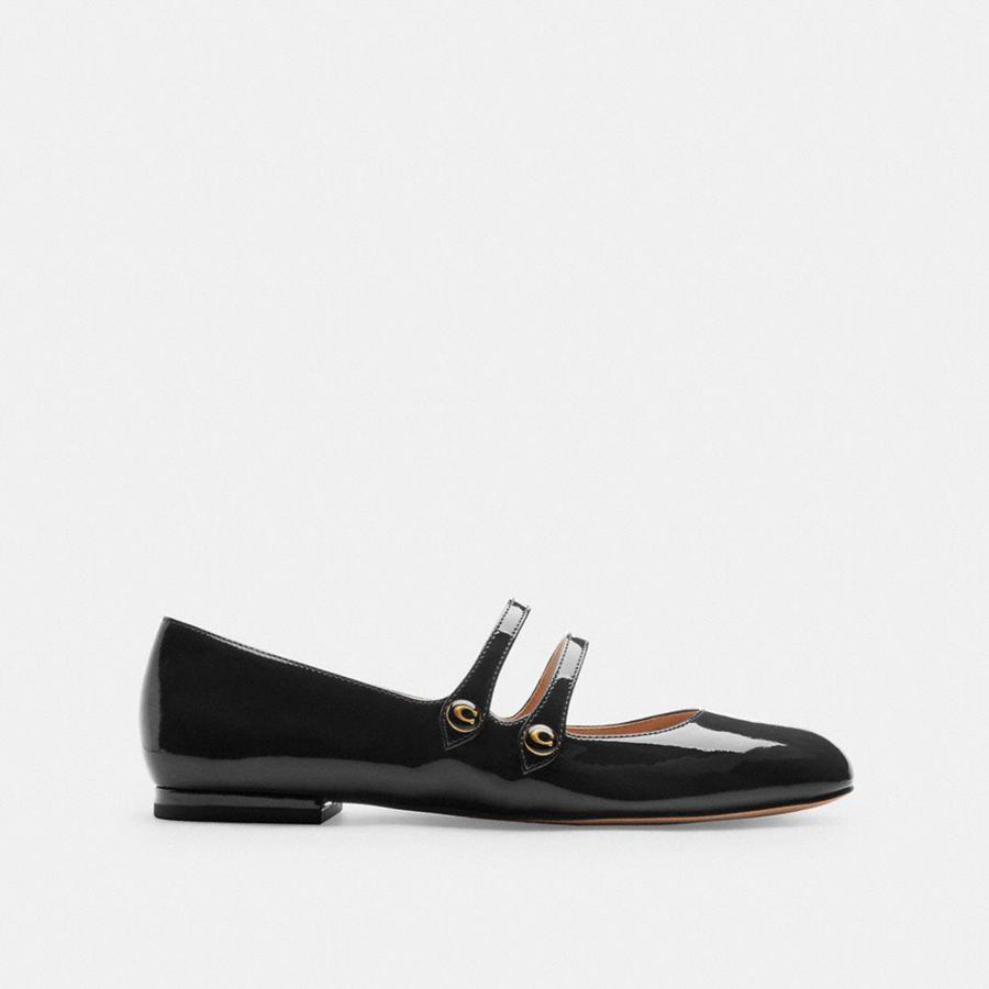 Mocassins COACH Winley Mary Jane Feminino Pretas | 20563ZKCF