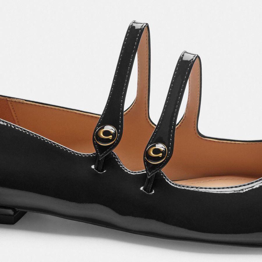 Mocassins COACH Winley Mary Jane Feminino Pretas | 20563ZKCF