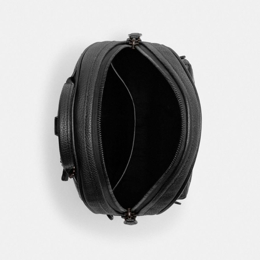 Mochila COACH Charter Pack In Signature Leather Masculino Pretas | 96015OVNW