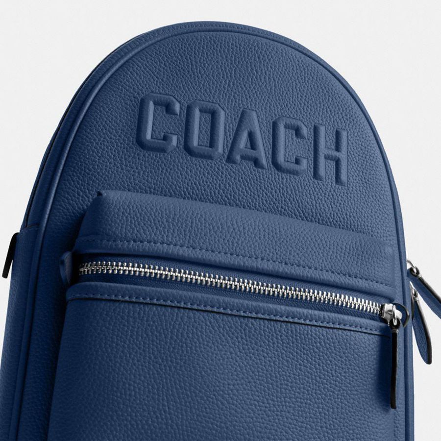 Mochila COACH Charter Pack With Coach Graphic Masculino Azuis | 20865AGFZ