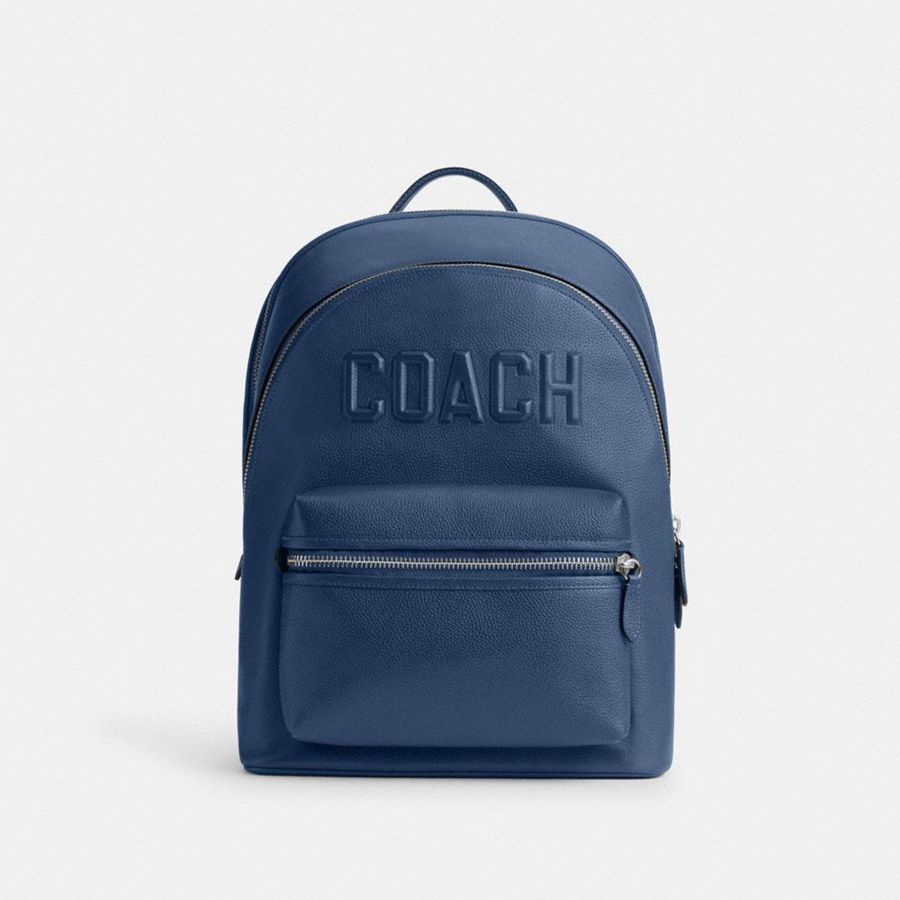 Mochila COACH Charter With Coach Graphic Masculino Azuis | 42695TSID